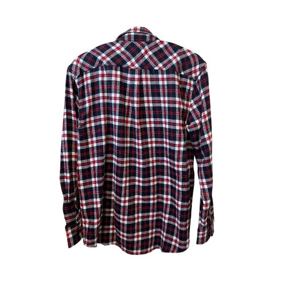 Tailor Vintage Mens Red & Black Plaid Button-Up Shirt XL Cotton/Polyester Blend - Picture 2 of 4
